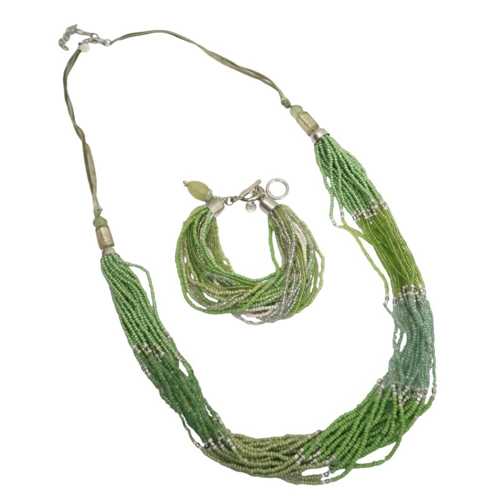 JJ JUST JEWELRY Multi strand Beaded necklace & bracelet set